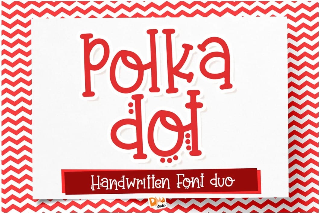 Polka Dot Fun Handwriting Font for Kids