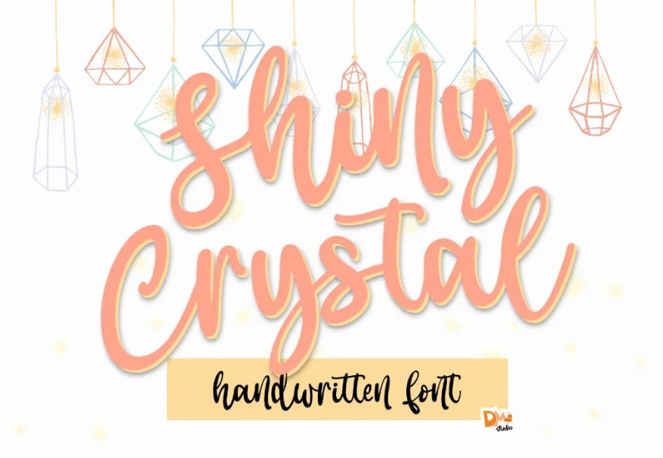 Shiny Crystal Luxury Handwriting Font for Kids