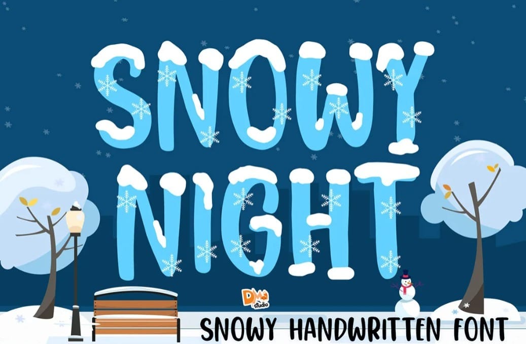 Snowy Night Cute Handwriting Font