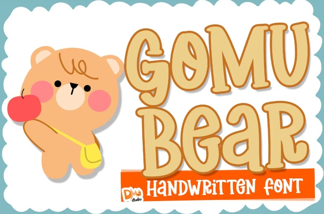 Gomu Bear Kids Cute Handwriting Font