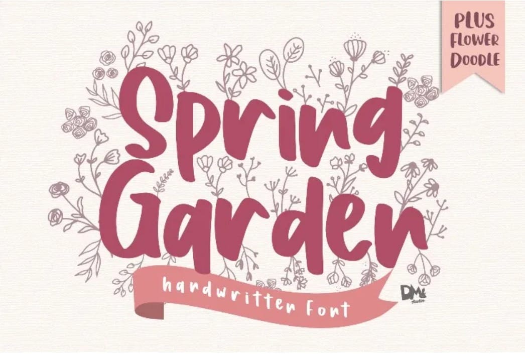 Spring Garden Font for Garden Party Concept 