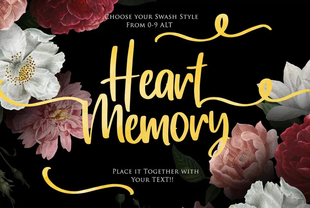 Heart Memory Opulent Wedding Invitation Font 