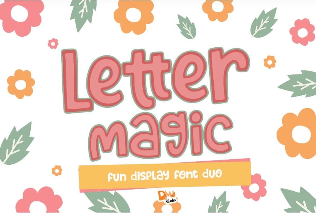 Letter Magic Fun Display Font Duo