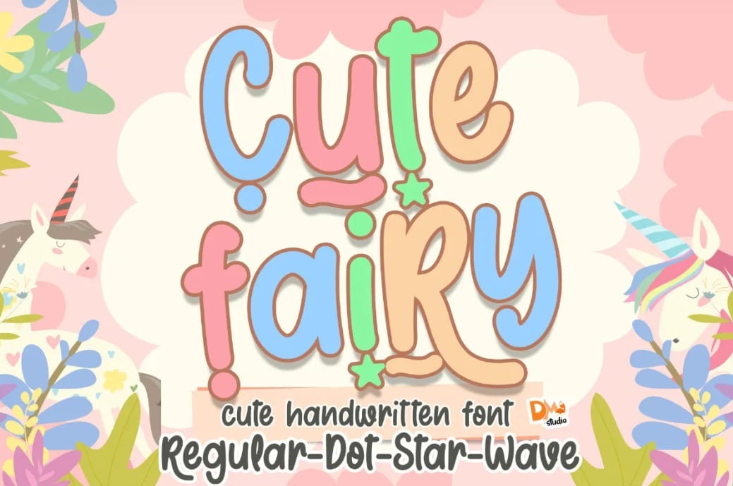 Cute Fairy Happy Holiday Font