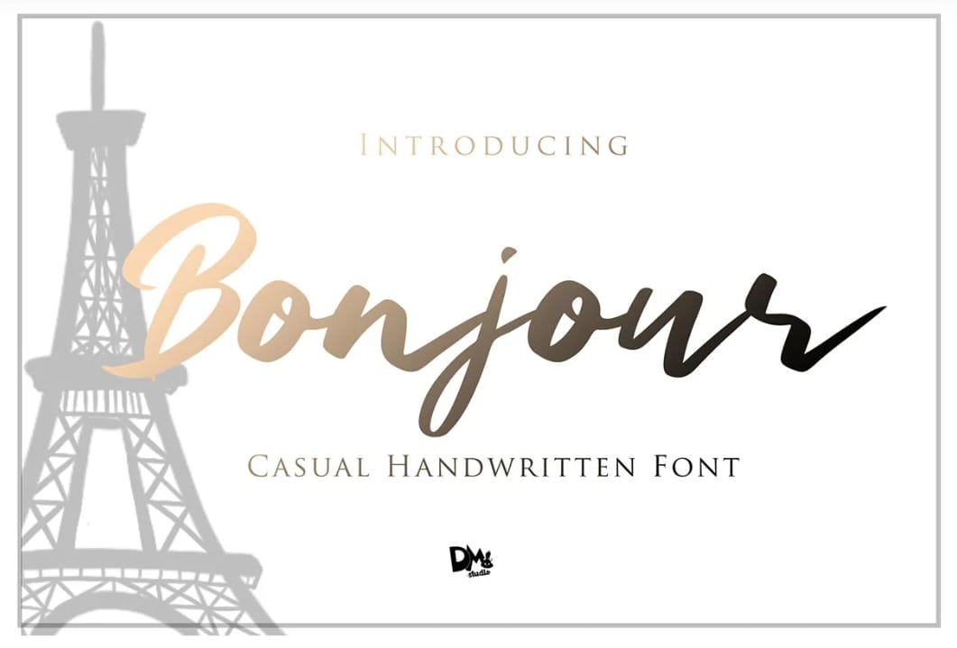 Bonjour Casual Wedding Invitation Font
