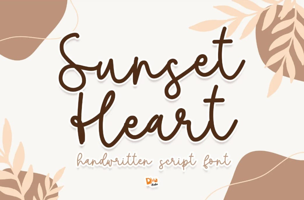 Sunset Heart Handwritten Holiday Font