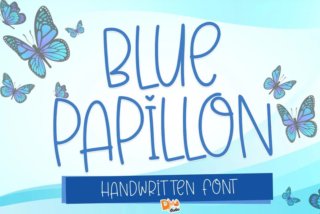 Blue Papillon Handwritten Font