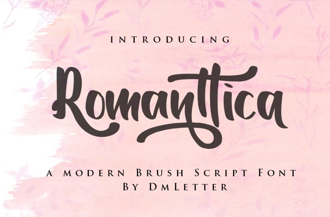 Romantica A Modern Brush Script Wedding Font 