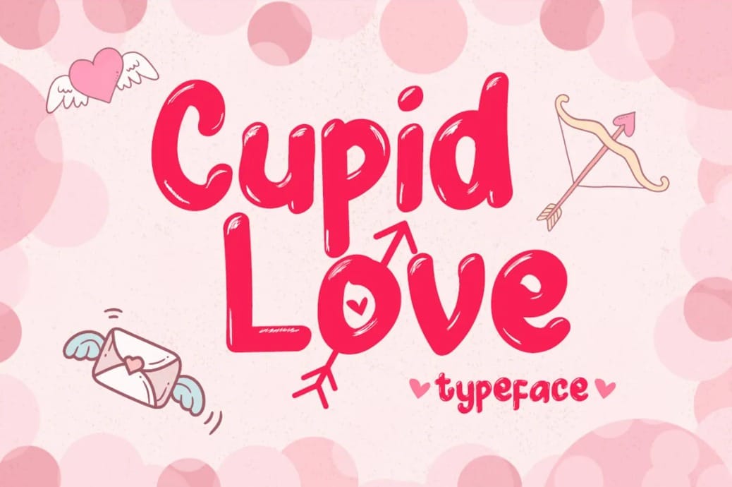 Cupid Love Joyful Wedding Invitation Font