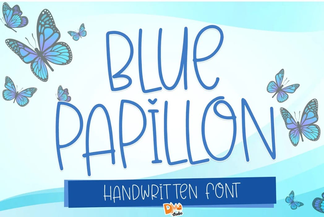 Blue Papillon Handwritten Wedding Font