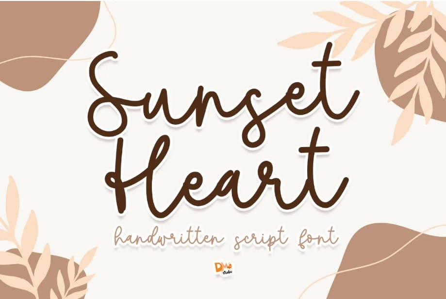 Sunset Heart Font or Sunset Captions