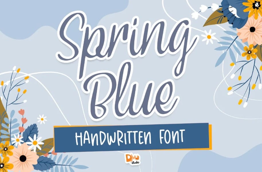 Spring Blue Handwritten font Best Choice for Funny Quotes on Spring