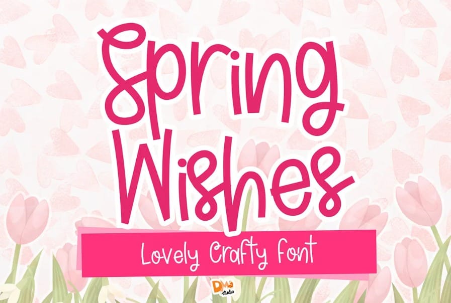 Spring Wishes Lovely Crafty Font for Funny Quotes on Spring
