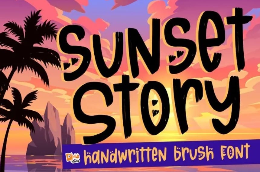 Sunset Story Handwritten Brush Font