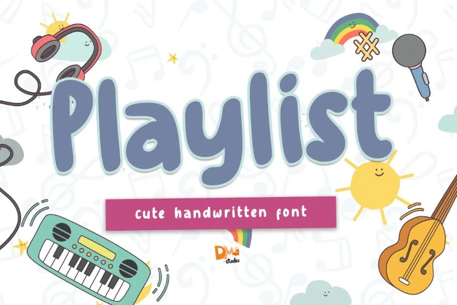 Playlist Cut Handwritten Font